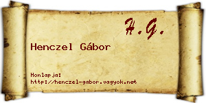 Henczel Gábor névjegykártya