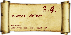 Henczel Gábor névjegykártya